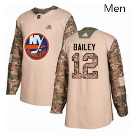 Mens Adidas New York Islanders 12 Josh Bailey Authentic Camo Veterans Day Practice NHL Jersey